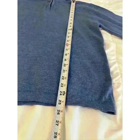 Marco Fiori Sweater Blue Extra Fine Merino Wool 1/4 Zip Men’s M - Picture 7 of 10